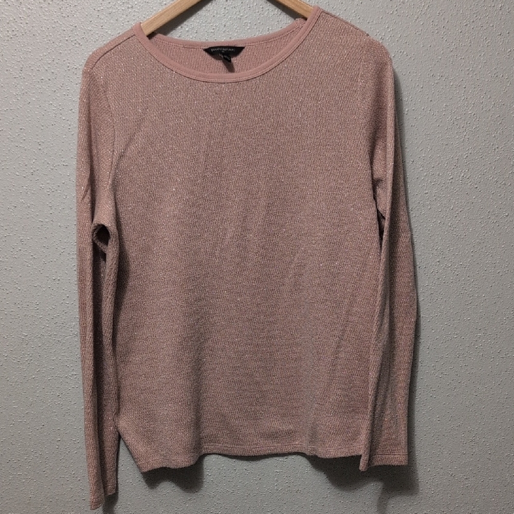 Banana Republic Pink Shimmery Long Sleeve Sweater